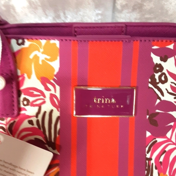 Trina Turk Tote N.W.T. Pink Purple 16.5" X 13" - Picture 3 of 7